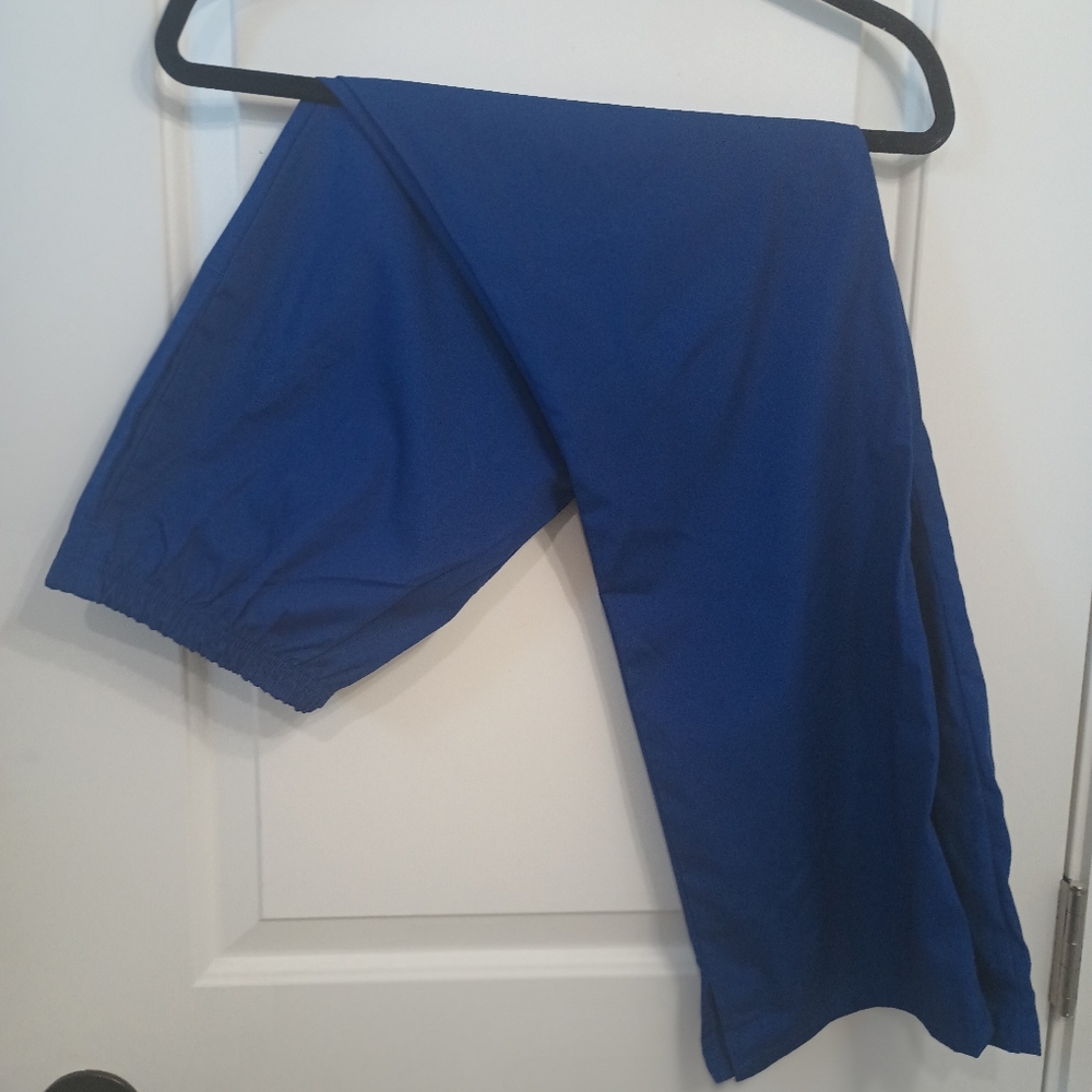2 Pair Blue Elastic Waist Scrub Pants